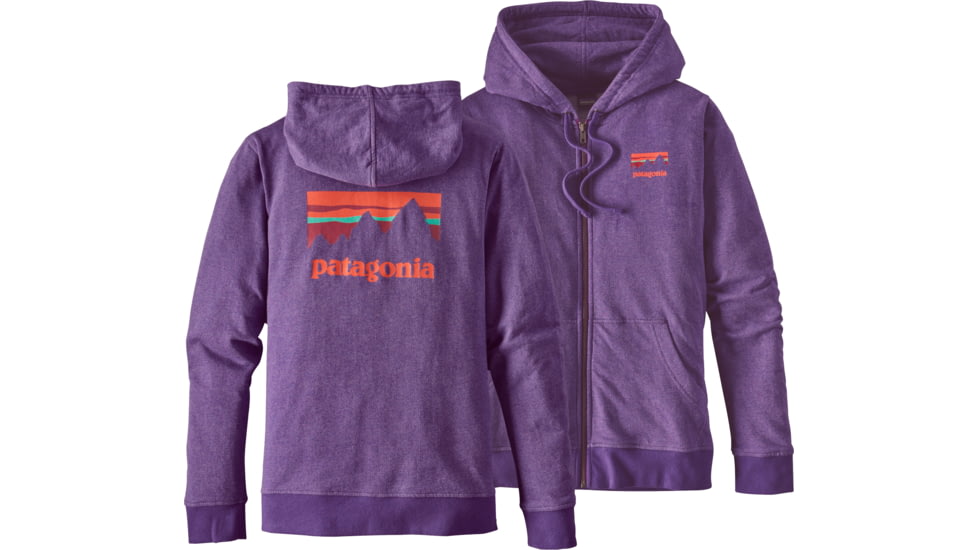 Patagonia Shop Sticker Lightweight Full-Zip Hoody - Women's-Purple-Medium
