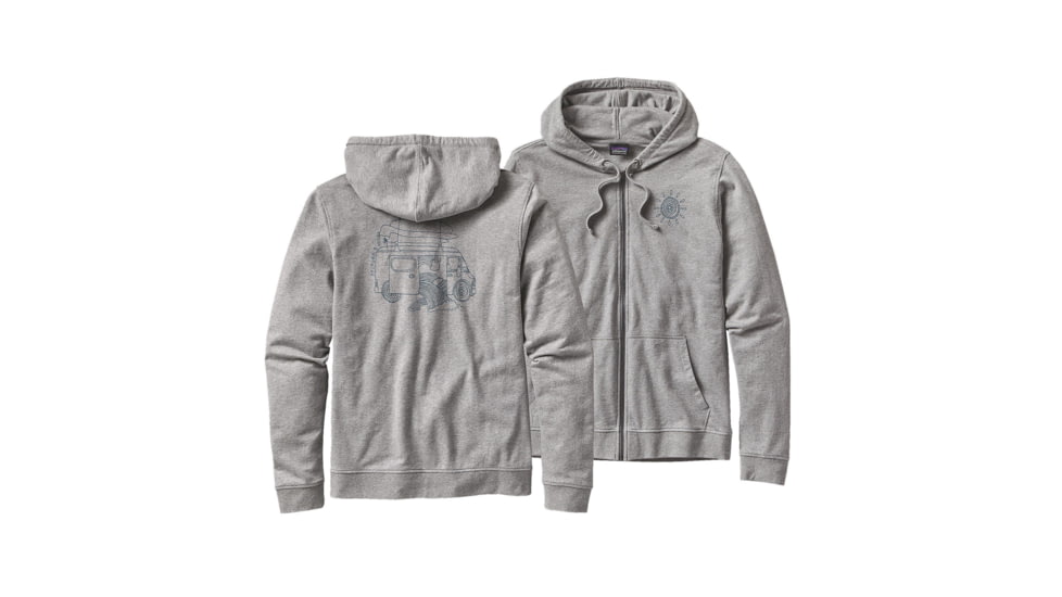 Surf Van LW Full-Zip Hooded Sweatshirt - Mens-Feather Grey-X-Small