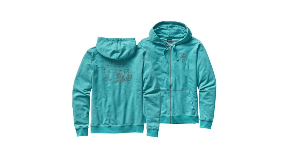 Surf Van LW Full-Zip Hooded Sweatshirt - Mens-Howling Turquoise-Small