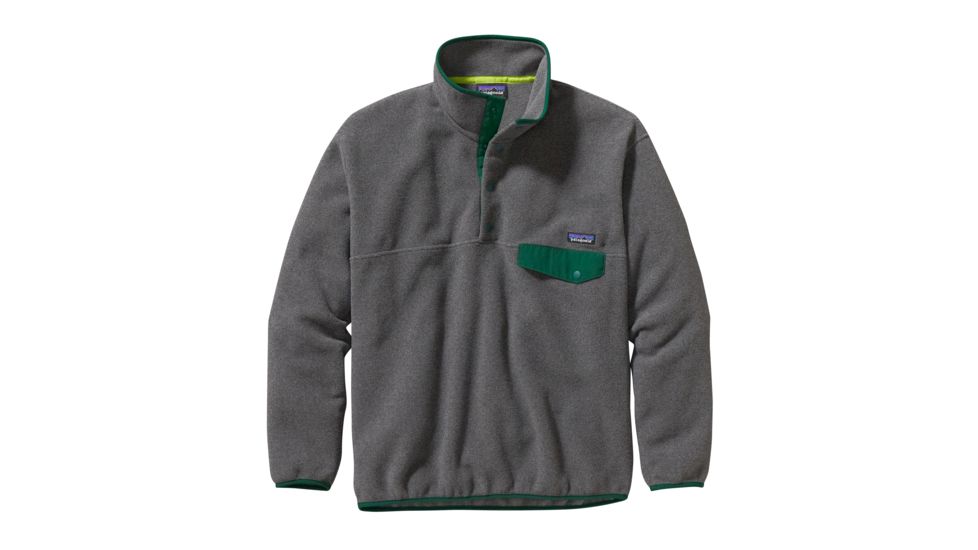 Patagonia Synchilla Snap-T Pullover - Mens-Large-Nickel/Hunter Green