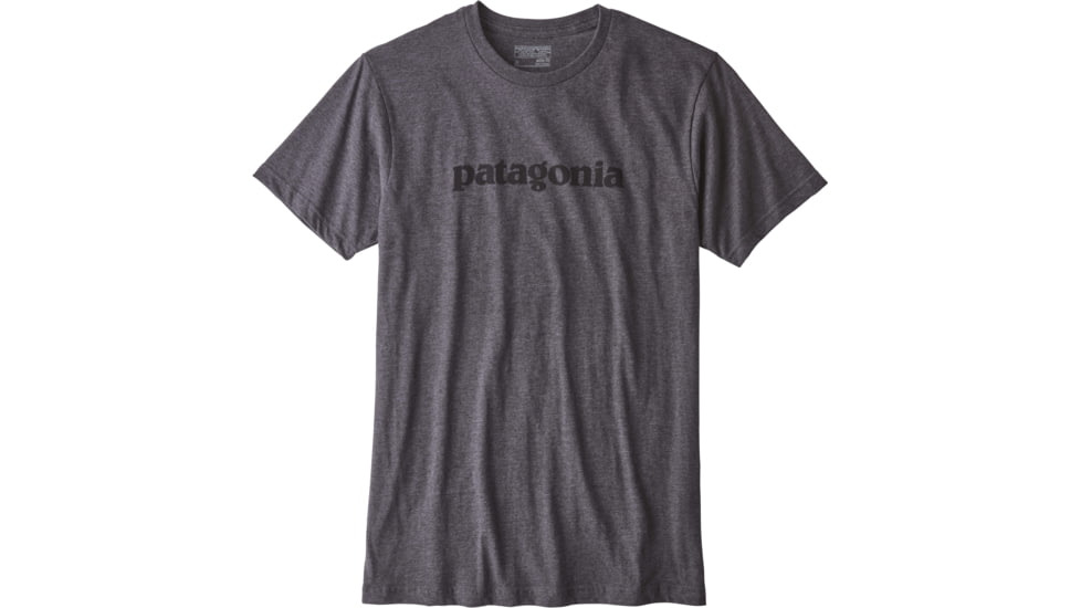 Patagonia Text Logo Cotton/Poly T-Shirt - Men's-Black/Black-X-Large