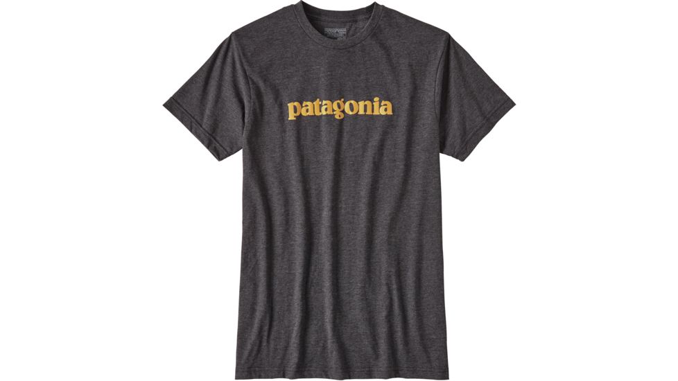 Patagonia Text Logo Cotton/Poly T-Shirt - Men's-Black-X-Large