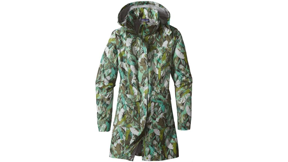 Torrentshell City Coat - Womens-White Paradise Petite/Distilled Green-Large