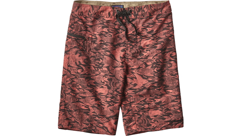 Patagonia Wavefarer 21 Inch Board Shorts - Men's-Sketchy Fish/Spiced Coral-21 in-36 Waist
