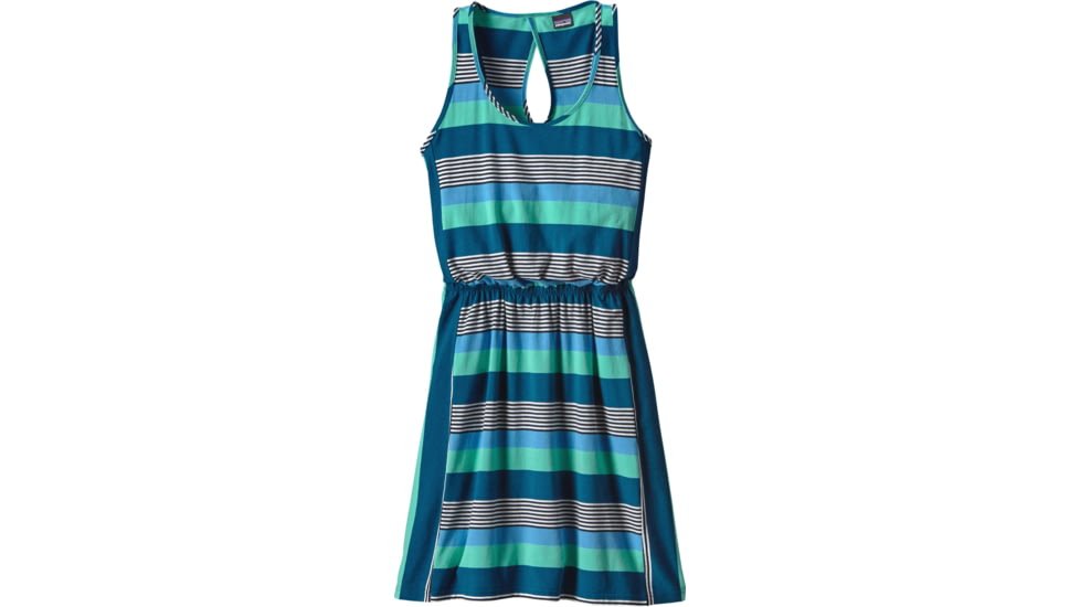 Patagonia West Ashley Dress - Women's -Fitz Stripe Micro/Navy Blue-Large