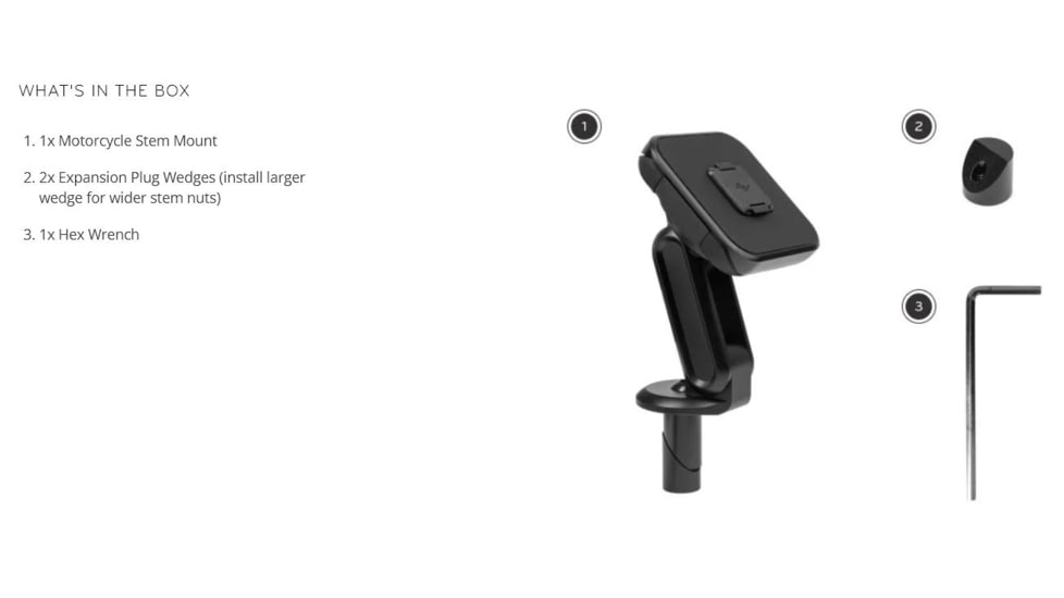 Peak Design Motorcycle Stem Mount, Black, One Size, M-MM-AA-BK-1