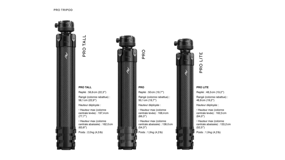 Peak Design Pro Tripod, Black, PT-S-BK-1