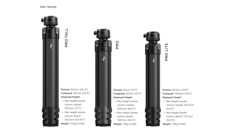 Peak Design Pro Tripod, Black, PT-S-BK-1