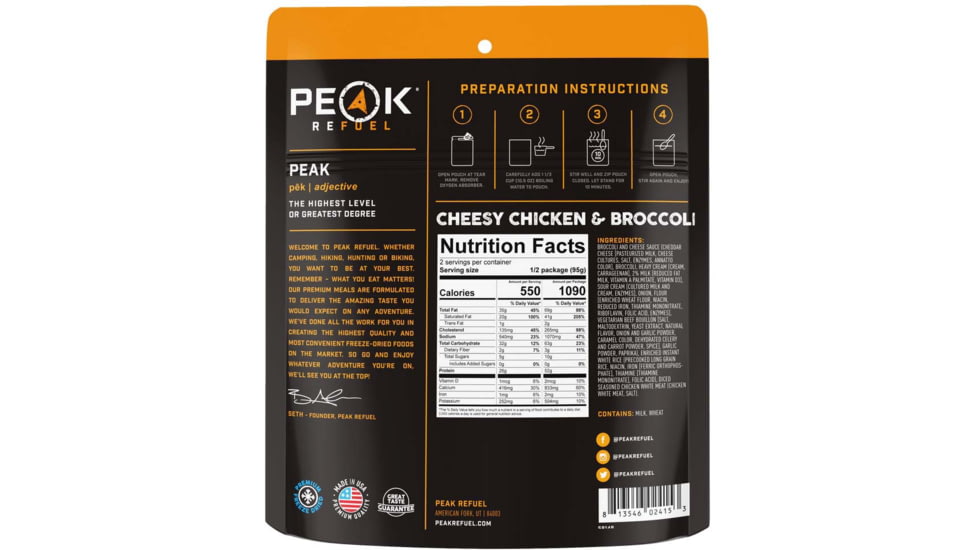 Peak Refuel Cheesy Chicken &amp; Broccoli, 52g, 58148