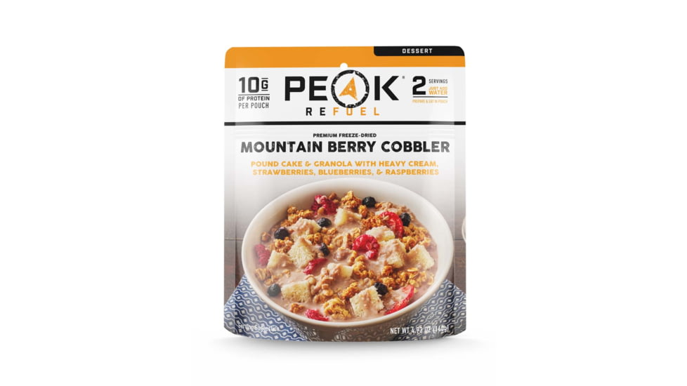 Peak Refuel Mountain Berry Cobbler Dehydrated Food, 10g Protein, 2 Servings, 10g Protein, 2 Servings, 59400