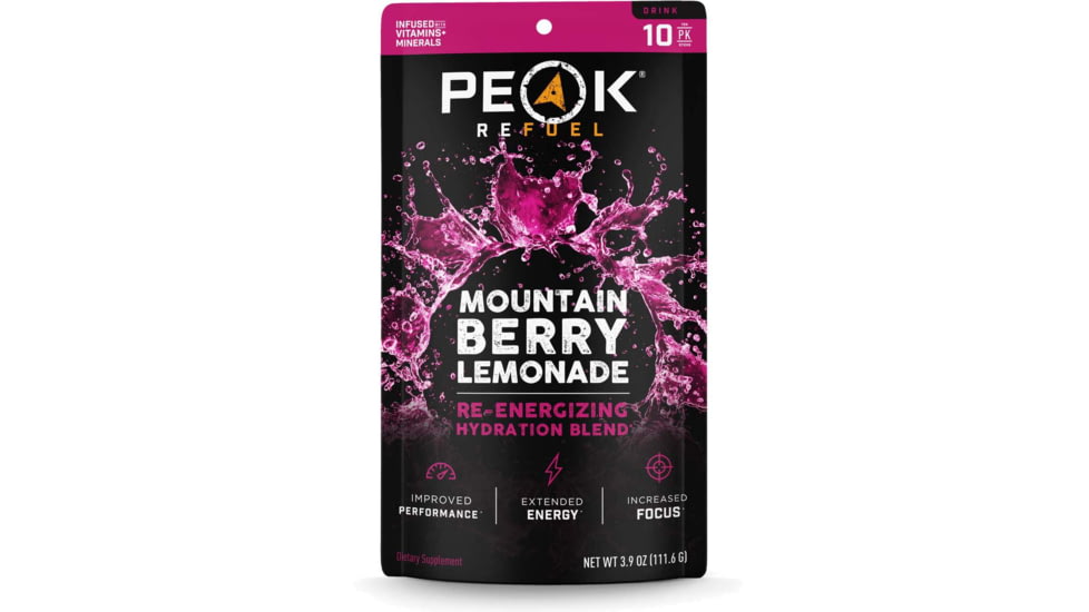 Peak Refuel Mountain Berry Lemonade Re-Energizing Drink Stick Pack, 10 Pack, 58877