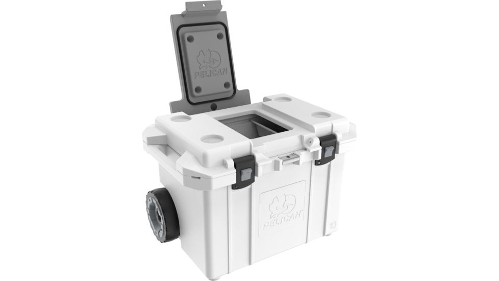Pelican 55QW Wheeled Tailgate Cooler, White, 55 QT, 55QW-1-WHT