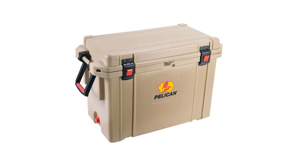 Pelican 95QTTAN Cooler 95Qt Elite Sloped Drain Fish Scale Tan