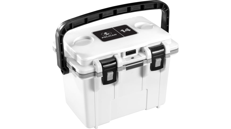 Pelican Elite Hard Cooler, 13.25 L, White/Grey, 14Q-1-WHTGRY