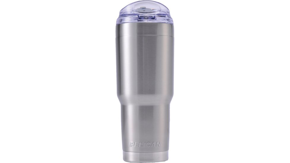 Pelican Traveler 6 Pack Tumbler, Snap Lid &amp; Straw, Black, 32 oz. TRAV-SN32-SLV