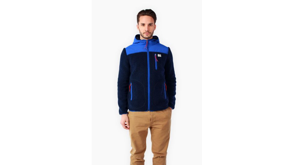 Penfield Carson Hooded Pile Fleece Jacket - Mens-Navy-Small