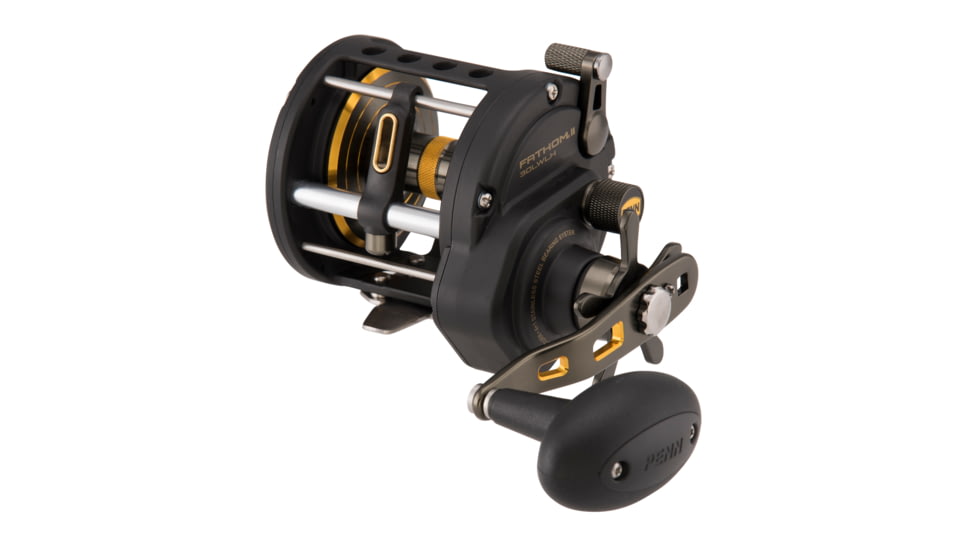 Penn Fishing Fathom II Level Wind Conventional Reel, 4.3/1, Left, 30, Black Gold, FTHII30LWLH