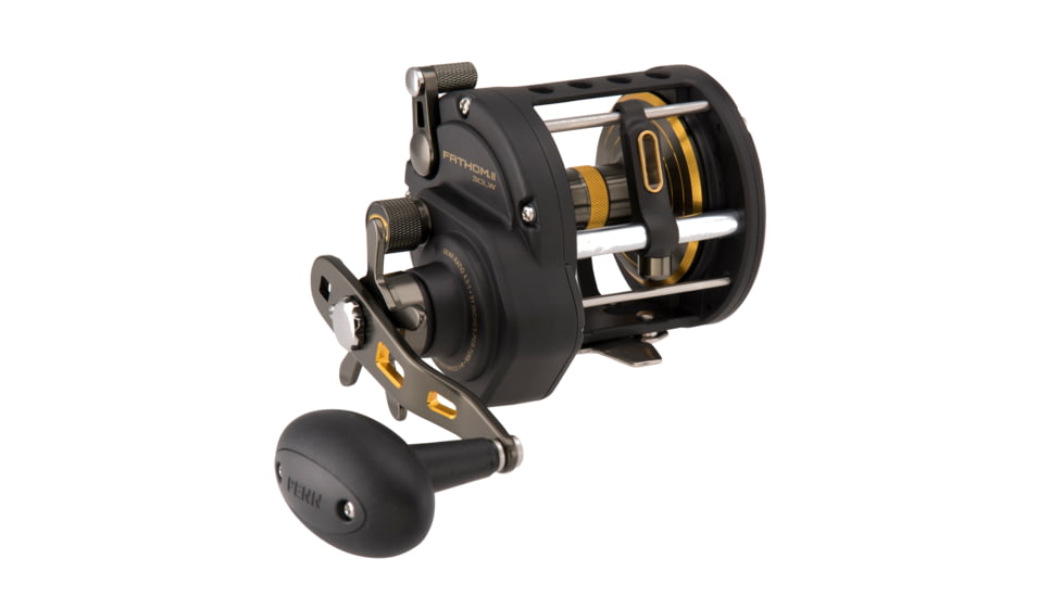 Penn Fishing Fathom II Level Wind Conventional Reel, 4.3/1, Right, 30, Black Gold, FTHII30LW