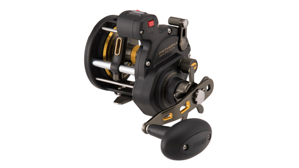 Penn Fishing Fathom II Level Wind Conventional Reel, 4.3/1, Right, 30, LC, Black Gold, FTHII30LWLC