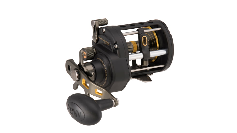 Penn Fishing Fathom II Level Wind Conventional Reel, 5.5/1, Right, 20, Black Gold, FTHII20LW