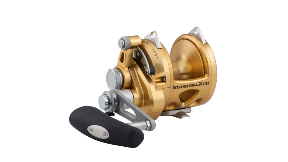Penn Fishing International VISX Conventional Reel, 4.1/1 / 1.4/1, Right, 20, Gold, INT20VISX
