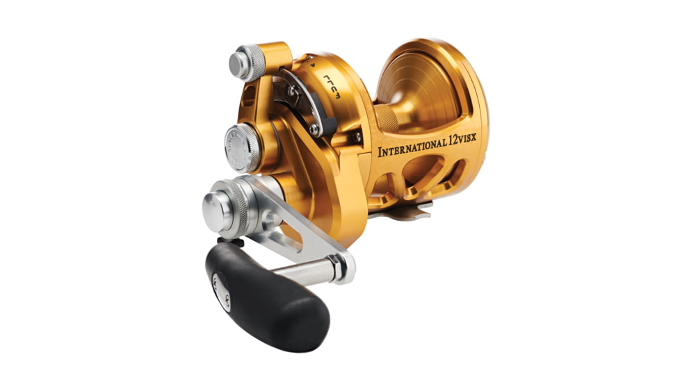 Penn Fishing International VISX Conventional Reel, 5.1/1 / 1.8/1, Right, 12, Gold, INT12VISX