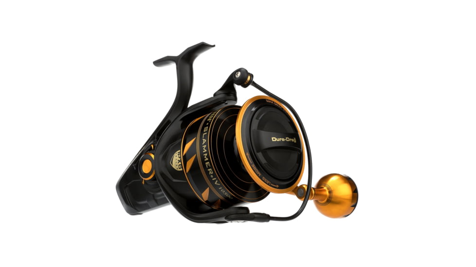 Penn Fishing Slammer IV Spinning Reel, 4.2/1, Right/Left, 10500, Black Gold, SLAIV10500
