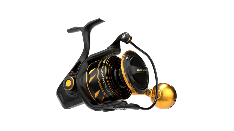 Penn Fishing Slammer IV Spinning Reel, 4.7/1, Right/Left, 7500, Black Gold, SLAIV7500