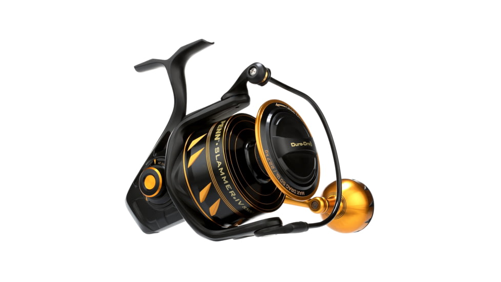 Penn Fishing Slammer IV Spinning Reel, 4.7/1, Right/Left, 8500, Black Gold, SLAIV8500