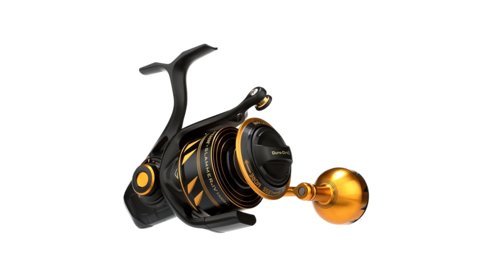 Penn Fishing Slammer IV Spinning Reel, 5.6/1, Right/Left, 5500, BLS, Black Gold, SLAIV5500BLS