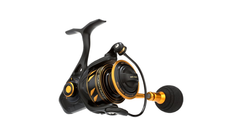 Penn Fishing Slammer IV Spinning Reel, 6.2/1, Right/Left, 2500, Black Gold, SLAIV2500