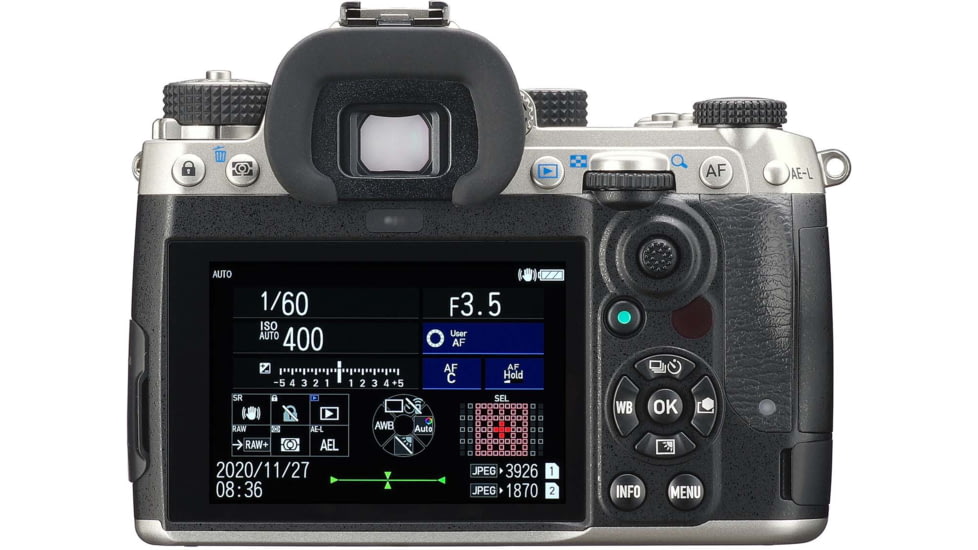 Pentax K-3 Mark III Advanced APS-C Digital SLR Camera, Silver, 8.54 x 6.50 x 4.72in, 01073