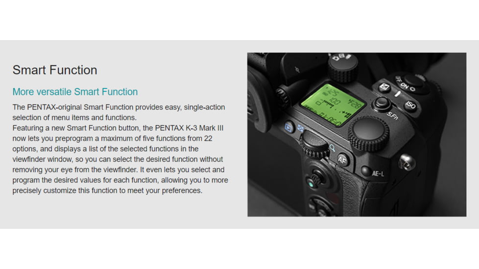 Pentax K-3 Mark III Advanced APS-C Digital SLR Camera with Battery Grip, Black, 9.84 x 6.97 x 4.72in, 01115