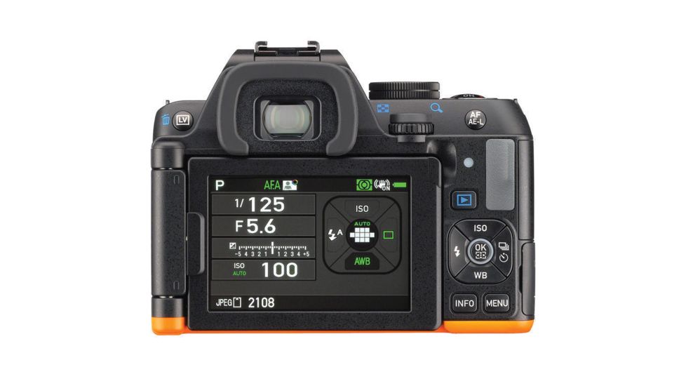 Pentax K-S2 Camera 18-135WR Lenskit, Black/Orange 13196