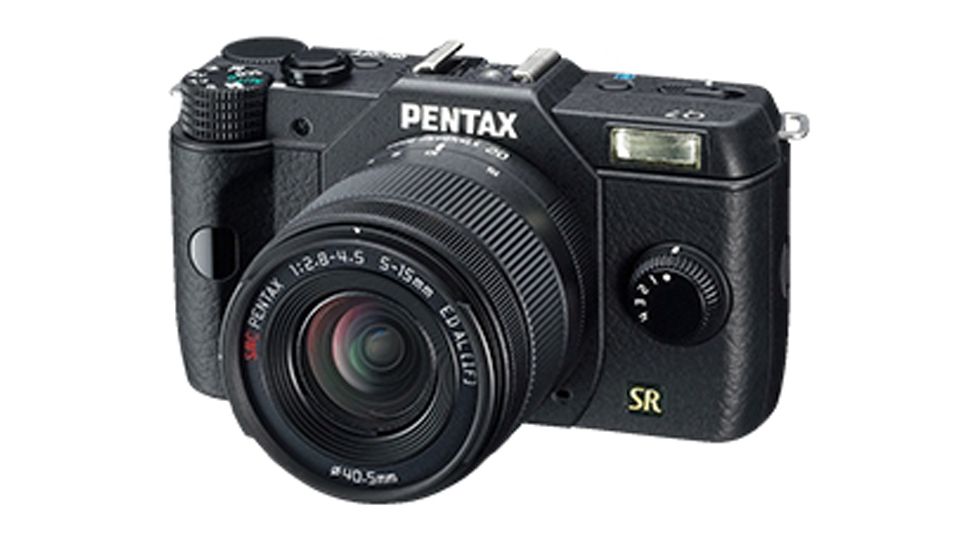 Pentax Q7 Compact Mirrorless Camera with 5-15mm and 15-45mm Lenses, Black 10737