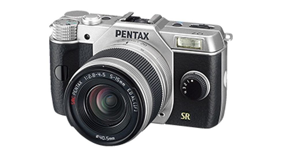 Pentax Q7 Compact Mirrorless Camera with 5-15mm and 15-45mm Lenses, Silver 11531