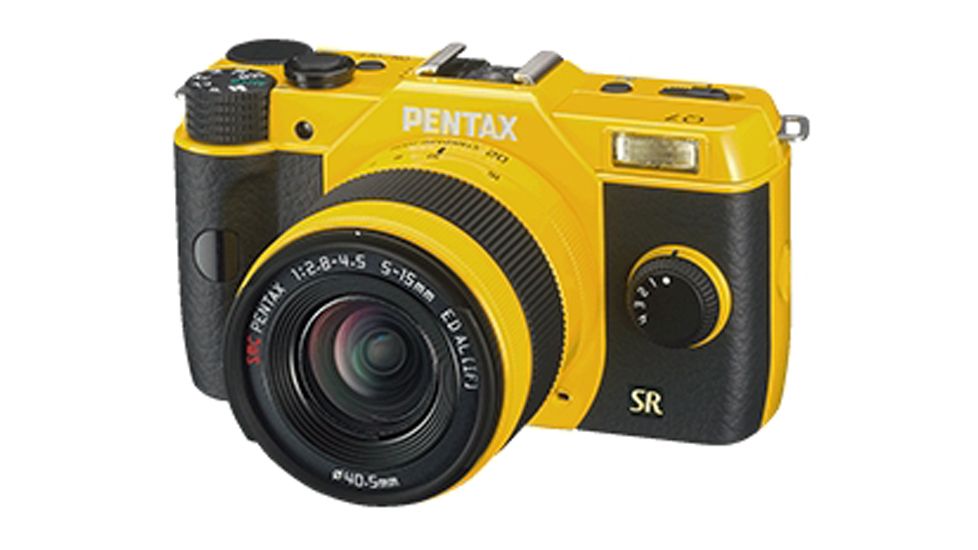 Pentax Q7 Compact Mirrorless Camera with 5-15mm and 15-45mm Lenses, Yellow 11565