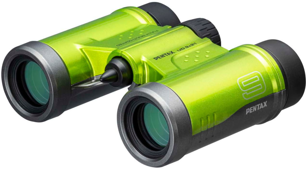 Pentax UD 9 X 21mm Black Compact Roof Prism Binoculars, Green, Medium, 61813
