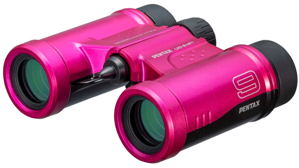 Pentax UD 9 X 21mm Black Compact Roof Prism Binoculars, Pink, Medium, 61815