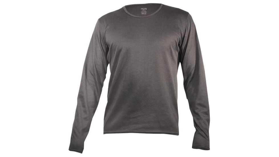 Hot Chillys Mens Pepper Bi-Ply CREWNECK, Black, S, PB3071-Black-S