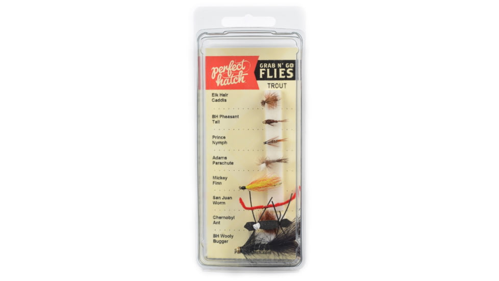 Perfect Hatch Grab N Go Basic Trout Fly Assortment, 8pk, PH-FLYAST-48P