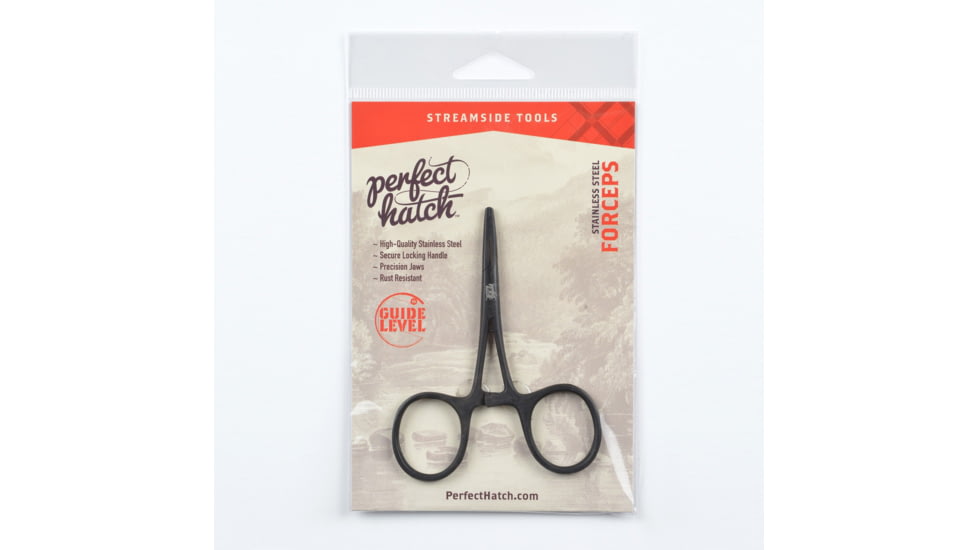 Perfect Hatch Stainless Steel Forceps, Anodized, 4in, Black, PH-A-SF-B04