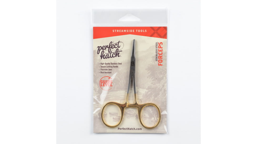 Perfect Hatch Stainless Steel Forceps, Straight, 5in, Gold, PH-A-SF-G05