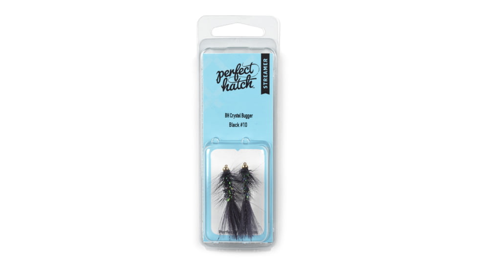 Perfect Hatch Streamer-Beadhead Crystal - 2 Pk:10:Black, PHFLY144510P