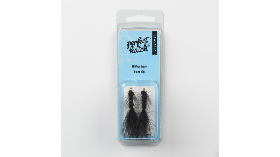 Perfect Hatch Streamer-Beadhead Wooly Bugger - 2 Pk:8:Black, PHFLY631708P
