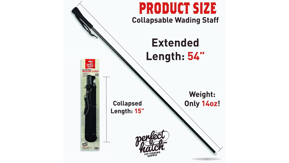 Perfect Hatch Wading Staff 54in Collapsible, Aluminum, PH-WADSTAFF