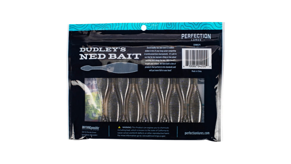 Perfection Lures Dudleys Ned Bait, Green Pumpkin Violet, 3.25 in., DDNBGPV