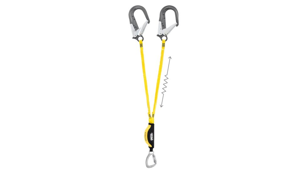 Petzl ABSORBICA-Y 150 MGO double lanyard w/energy absorber, Captive Carabiner, MGO, ANSI, 150cm, 150cm, L64YUM 150