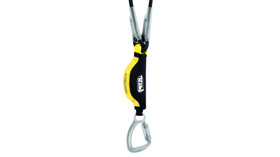 Petzl ABSORBICA-Y 80 MGO double lanyard w/energy absorber, Captive Carabiner, MGO, ANSI, 80cm, 80cm, L64YUM 80