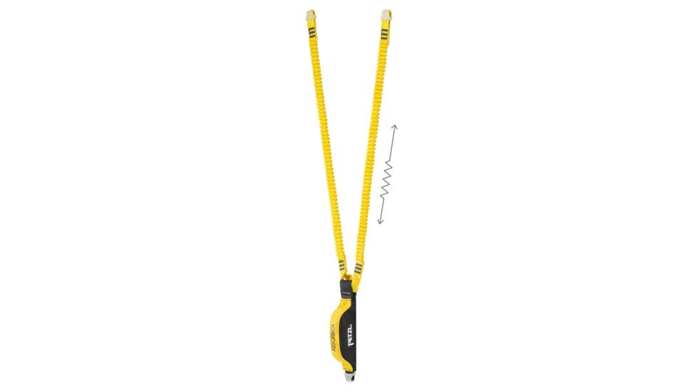 Petzl Absorbica-Y Lanyard w/Energy Absorber, Black/Yellow, 150cm, L014AA01